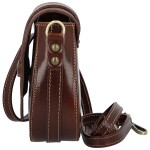 Luxusní dámská kožená crossbody kabelka Delami Vera Pelle Aviva, tmavě hnědá