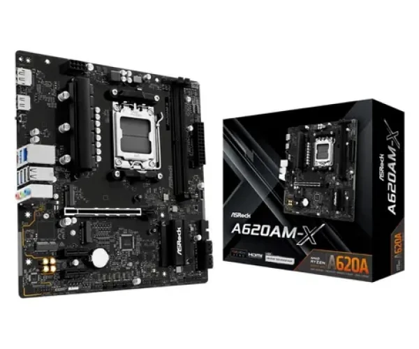 ASRock A620AM-X / AMD A620A / 2xDDR5 / 4x SATA III / USB / GLAN / M.2 / sc. AM5 / mATX (90-MXBST0-A0UAYZ)