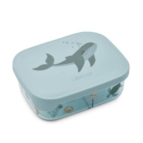 LIEWOOD Svačinový box Arthur Tritan Sea Creature Sandy 900 ml, modrá barva, plast