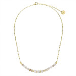 Luxusní choker náhrdelník Soléne - citrín, pozlacená chirurgická ocel, Zlatá 38 cm + 5 cm (prodloužení)