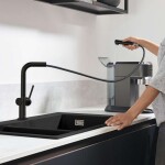 HANSGROHE - M54 Dřezová baterie Talis s výsuvnou koncovkou, matná černá 72808670