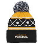 Outerstuff Dětská předškolní zimní čepice Pittsburgh Penguins NHL Face-Off Cuff Pom