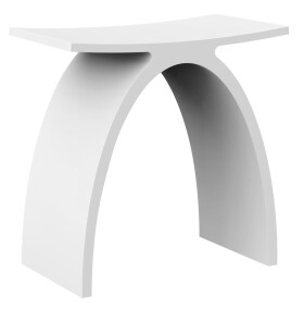 SAPHO - KORAL koupelnová stolička 43x43x23,5cm, solid surface, bílá mat WF434