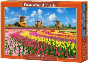 Castorland 105540-2 Puzzle Holandské mlýny mezi tulipány