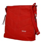 Zajímavá dámská koženková crossbody kabelka Denisa, červená