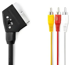 Nedis SCART - 3x RCA kabel černá / Kabel / přepínatelný / 480p / 2 m (CVGL31130BK20)