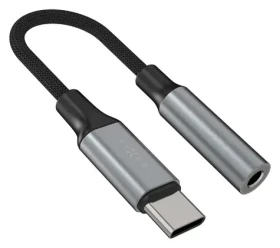 FIXED Link Space Gray / Redukce / USB-C na 3,5mm jack / hliníkové tělo / DAC (FIXA-CJ-GR)