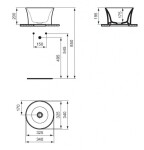 IDEAL STANDARD - La Dolce Vita Umyvadlo na desku, průměr 34 cm, bez přepadu, bílá E271701