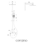 CERANO - Sprchový nástěnný sloup Zenira - vanová otočná baterie - černá matná CER-198282CH3