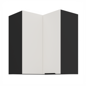Horní rohová skříňka Aria 60x60 GN-72 2F (90°) Barva korpusu: Černá, Barva dvířek: WH - Crystal white AFM