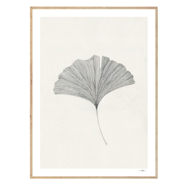 THE POSTER CLUB Autorský plakát Ginkgo Leaf by Ana Frois 30x40 cm, béžová barva, papír