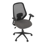 Židle kancelářská, látka černá, houpací mechanismus, kolečka pro tvrdé povrchy