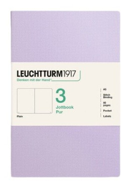 Zápisník Jottbook pur A5, 80l, čistý, Lilac, 3ks