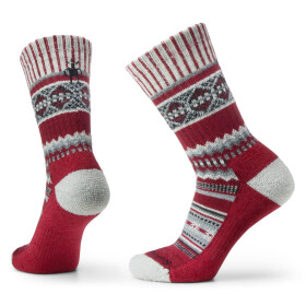 Unisex merino městské ponožky SMARTWOOL Everyday Cozy Snowed In Sweater Crew Soc, Tibetan Red velikost: 34-37 (S)