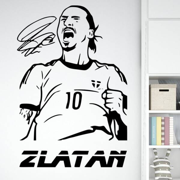 Samolepka Fotbalista Zlatan Ibrahimovič Barva: černá, Velikost: 80 x 54 cm