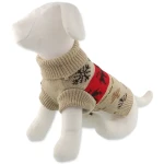 Dog Fantasy Svetr Winter Tale béžová / Svetr pro psy / Se soby / L / 55 cm (454-857651)