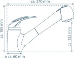 Eisl - Dřezová baterie ABERDEEN, chromová, s výsuvnou sprchovou hlavicí 33370 33370