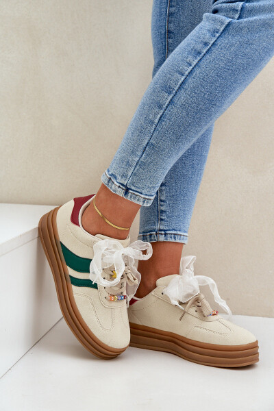 Dámské Tenisky S Výšivkami Béžové Jariana 38