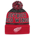 Outerstuff Dětská zimní čepice Detroit Red Wings NHL Puck Pattern Cuffed Pom