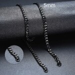 Pánský ocelový náhrdelník Erich Black, 5 mm řetízek - chirurgická ocel, Černá 5 mm 50 cm