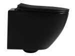 CERANO - WC závěsné Cesso, Rimless - bezokrajové splachování + Slim/SoftClose sedátko - černá lesklá - 49x36 CER-417347