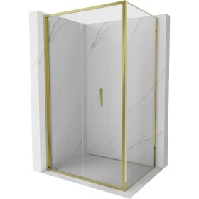 MEXEN/S - Exo sprchový kout skládací dveře 70 x 95, transparent, zlato 816-070-095-50-00