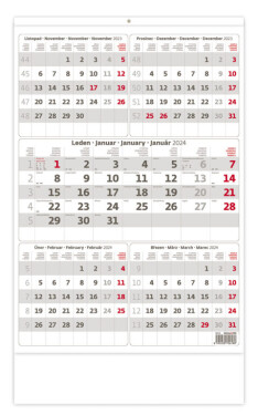 Nástěnný kalendář Helma 2024 - Pětiměsíční šedý
