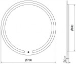 MEXEN - Rose zrcadlo s osvětlením, 70 cm, LED 600 9810-070-070-611-00