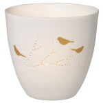 Räder Porcelánový svícen Gold Birds Large, bílá barva, porcelán