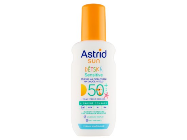 Astrid Sun Sensitive dětské mléko na opalování ve spreji SPF 50+ 150 ml