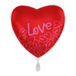 Balónek fóliový Srdce bílo-červené Love - Albi