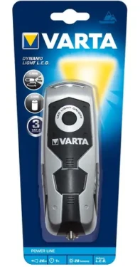 VARTA dynamo svítilna / DYNAMO LIGHT / stříbrno-černá / 28 lm / IPX4 (17680101401)