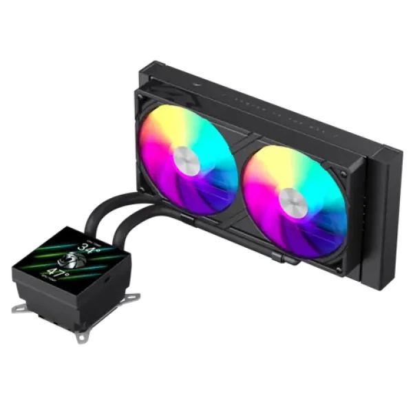 Gamemax GLACIER 240 LCD černá / AIO vodní chladič CPU / 2x 120 mm / LCD displej (GLACIER 240 LCD BK)