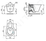 IDEAL STANDARD - Connect Air Umyvadlo nábytkové 640x460x165 mm, s přepadem, otvor pro baterii, černá E0289V3