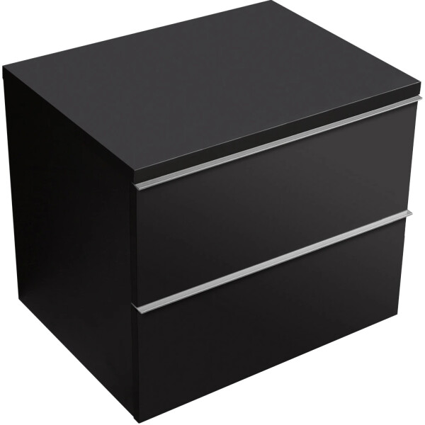 CERANO - Koupelnová skříňka Velora - černá matná, úchytka chromová + deska pod umyvadlo Navira Pro - 36 mm - 60x56,6x46,5 CER-668639
