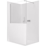 CERANO - Sprchová zástěna Walk-in Onyx Half Cube L/P - 8 mm - hranatá vzpěra - chrom, transparentní sklo - 100x100 CER-978623
