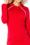 Společenské dámské šaty COLLAR s ozdobnými zipy červené - Červená - Numoco červená XL
