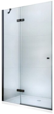 MEXEN - Roma Sprchové dveře křídlové 80, transparent, černá se stěnovým profilem 854-080-000-70-00