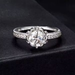 Stříbrný prsten Laura 1 ct MOISSANITE + CERTIFIKÁT, 57 Stříbrná