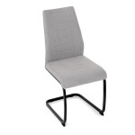 Židle jídelní, světle šedá látka, černé kovové nohy