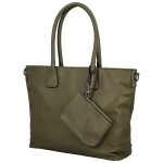 Trendy dámská koženková kabelka na rameno Ceyla, tmavě zelená