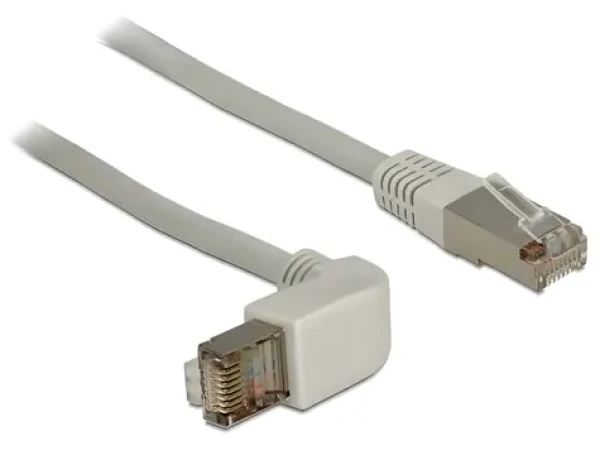 Delock / Patch kabel RJ45 Cat6a S/FTP / úhlový / 0,5 m / šedý (83644)