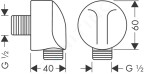 HANSGROHE - Fixfit Přípojka hadice E bez zpětného ventilu, kartáčovaný černý chrom 27454340
