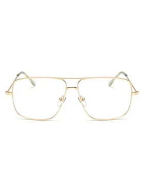 VeyRey Brýle s čirými skly hranaté Miles zlatá
