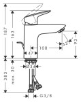 HANSGROHE - Logis Umyvadlová baterie s výpustí, chrom 71104000