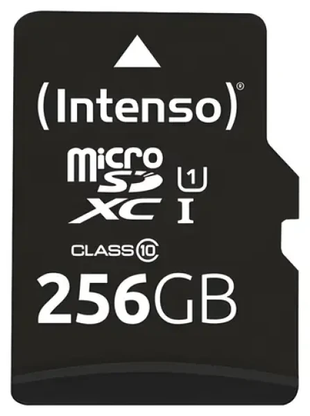 Intenso UHS-I Performance 256GB / Paměťová karta microSDXC / UHS-I / Class 10 / U1 / čtení 90 MB/s (3424492)