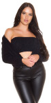 Sexy 2dílná sada - Bandeau Top a Crop Cardigan black Einheitsgroesse