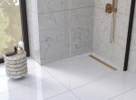 Laveo - Basso - sprchový žlab 50 cm, růžové zlato COB_850D