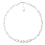 Luxusní perlový náhrdelník Debora - barokní perly, Stříbrná 42 cm + 5 cm (prodloužení) Bílá