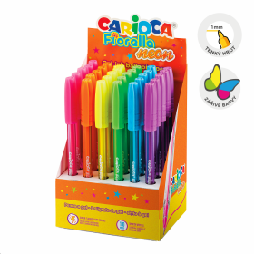 Carioca kulličkové pero Fiorella - Neon, 30 ks, displej, mix barev